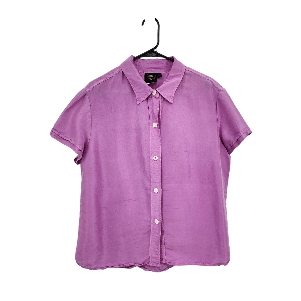 Mike & Tod Women's 100% Silk Button Front Shirt - L